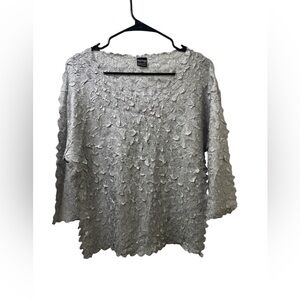 Vintage Magic Crush Top Petals Magic Scarf Silver Y2K Textured Stretch XL 2X 3X